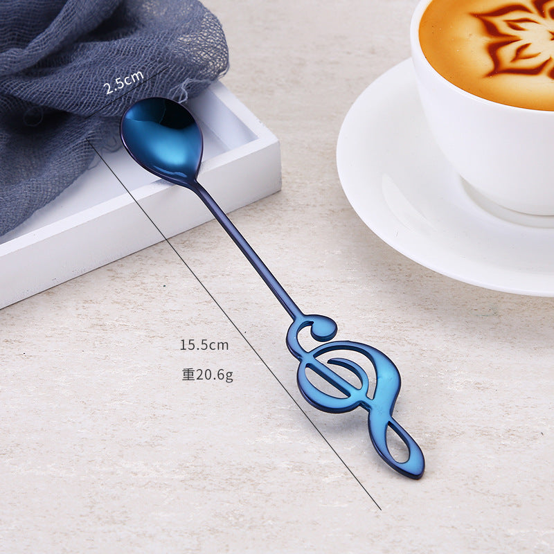 Wholesale Creative note spoon 304 stainless steel coffee spoon mixing ice spoon
